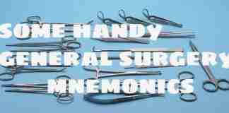 Some handy general surgery mnemonics