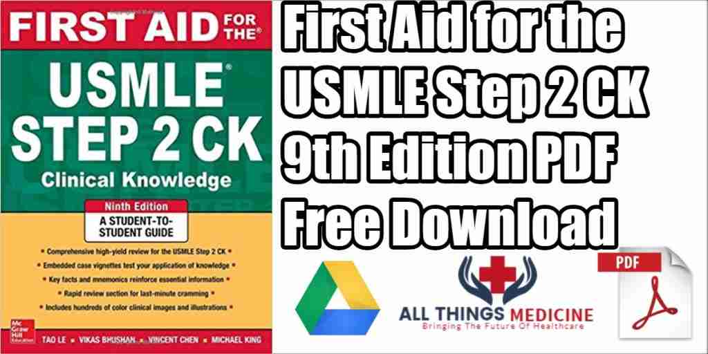 First Aid for the USMLE Step 2 CK PDF 9th Edition Free Download