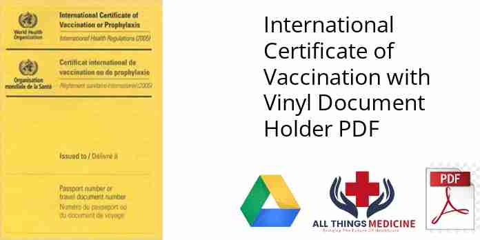 International Certificate of Vaccination with Vinyl Document Holder PDF