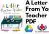 A Letter From Your Teacher PDF