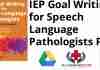 IEP Goal Writing for Speech Language Pathologists PDF