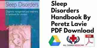 Sleep Disorders Handbook By Peretz Lavie PDF