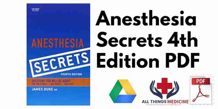 Anesthesia Secrets 4th Edition PDF