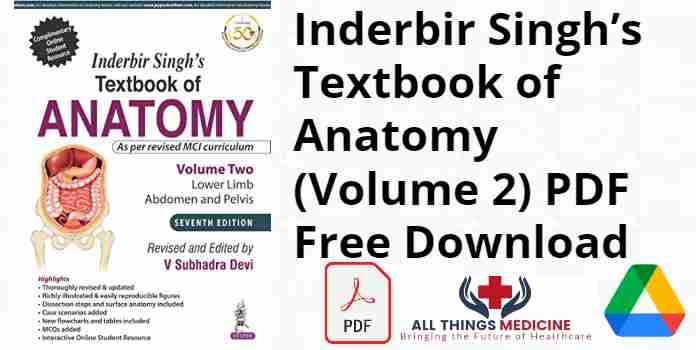 Inderbir Singh’s Textbook of Anatomy (Volume 2) PDF