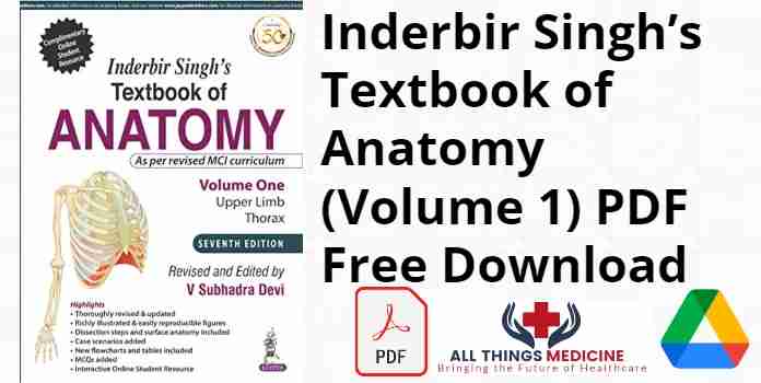 Inderbir Singh’s Textbook of Anatomy (Volume 1) PDF