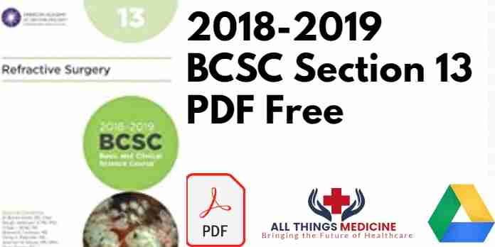 2018-2019 BCSC Section 13: Refractive Surgery PDF