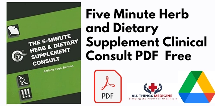 Five Minute Herb and Dietary Supplement Clinical Consult PDF