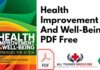 Health Improvement And Well Being PDF Free Download