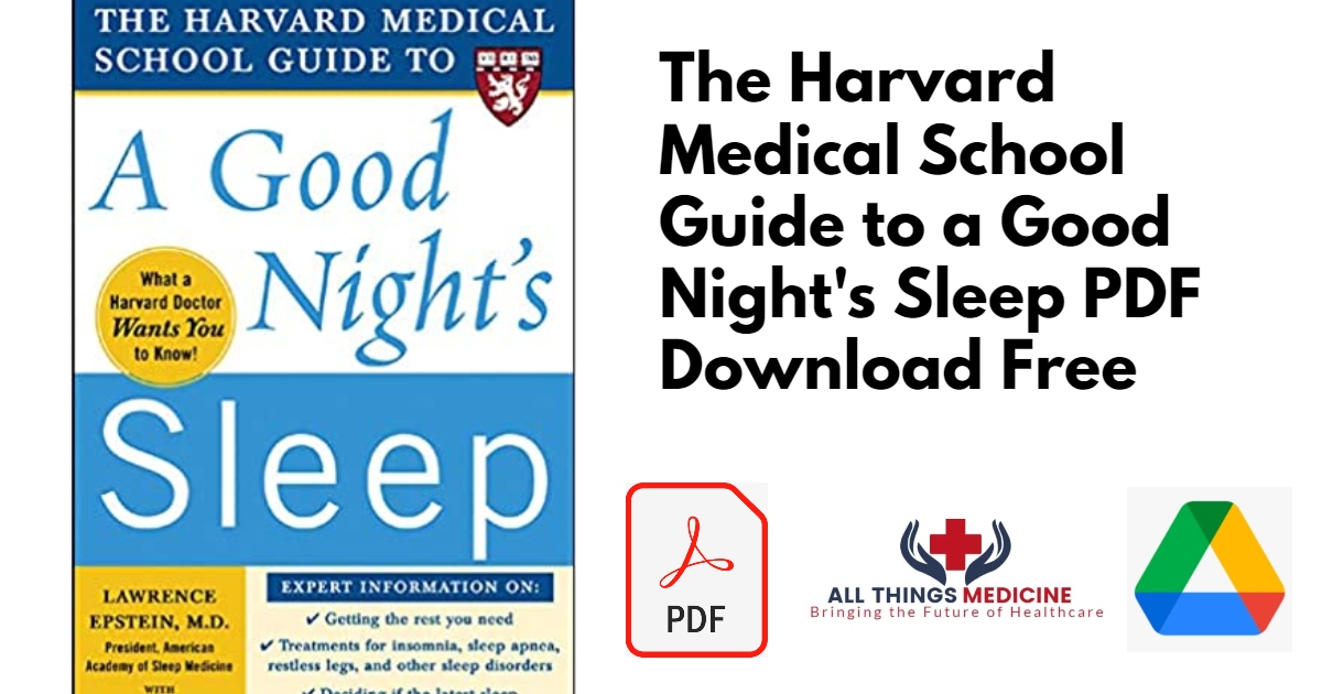The Harvard Medical School Guide to a Good Night's Sleep PDF